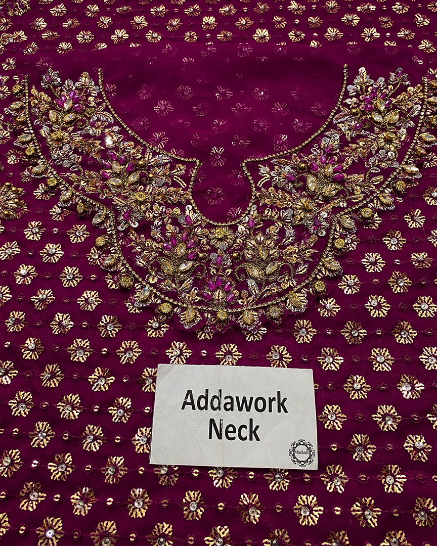 Luxury Hand Embroidered Bridal Ensemble – 3 Piece - Image 3